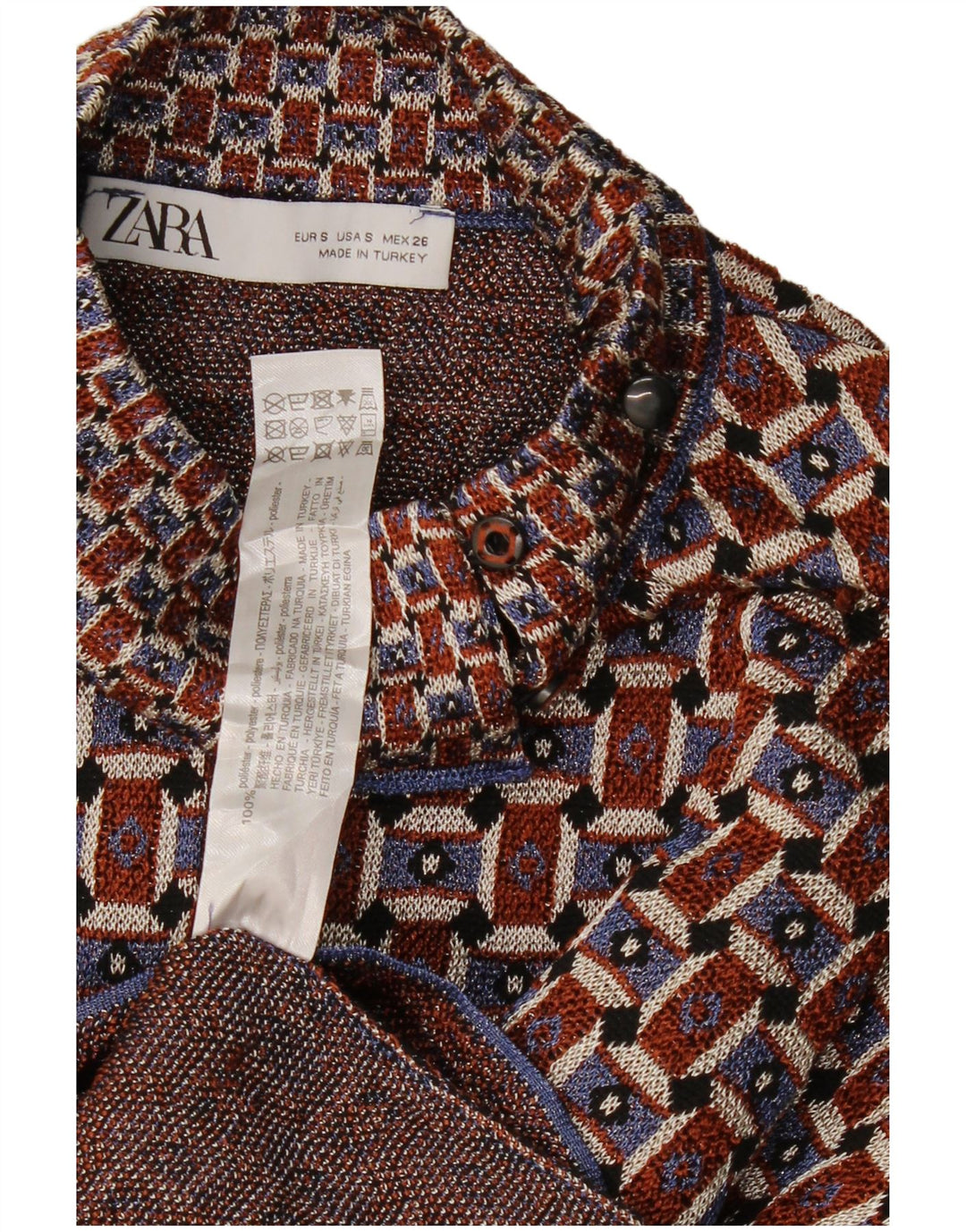 ZARA Dame Oversized Turtle Neck Jumper Sweater UK 10 Small Burgundy