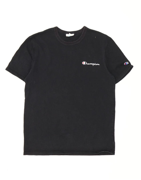 Champion Herre T-Shirt Top Medium Sort Bomuld