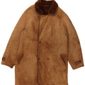 VINTAGE Herre Dobbeltradet Shearling Jacket UK 36 Small Brown Shearling