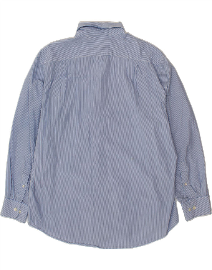 IZOD Mens Shirt XL Blue Pinstripe Cotton Vintage Izod and Second-Hand Izod from Messina Hembry 