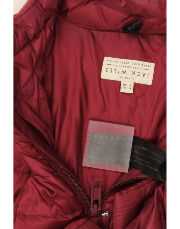 Jack Wills Dame Polstret Jakke UK 8 Small Bourgogne Polyamid