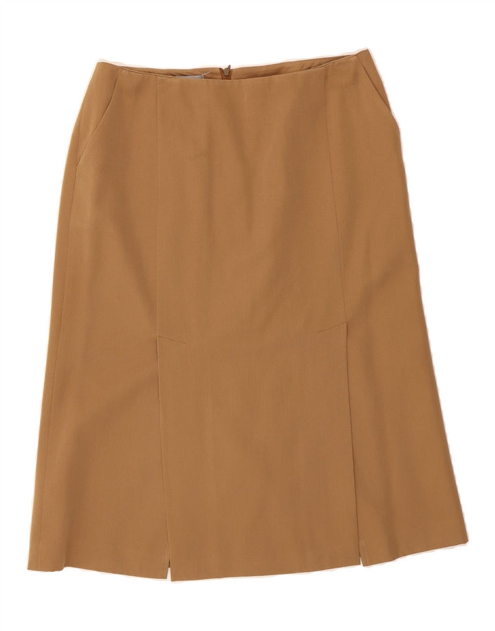 SPORTMAX Womens Midi Skirt UK 12 Medium W30  Brown Virgin Wool Vintage Sportmax and Second-Hand Sportmax from Messina Hembry 