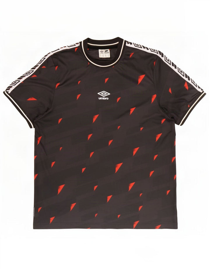 Umbro Herre Grafisk T-Shirt Top 2XL Sort Geometrisk Polyester