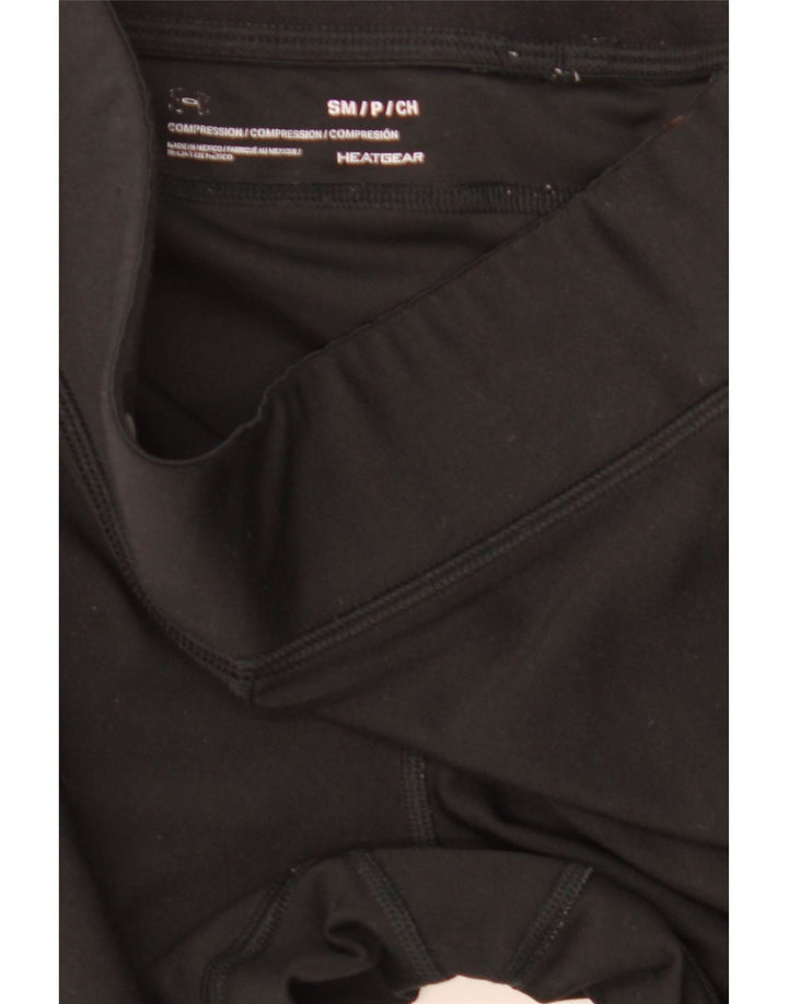 UNDER ARMOUR Womens Heat Gear Crop Leggings UK 10 Small Black Polyester Vintage Under Armour and Second-Hand Under Armour from Messina Hembry 
