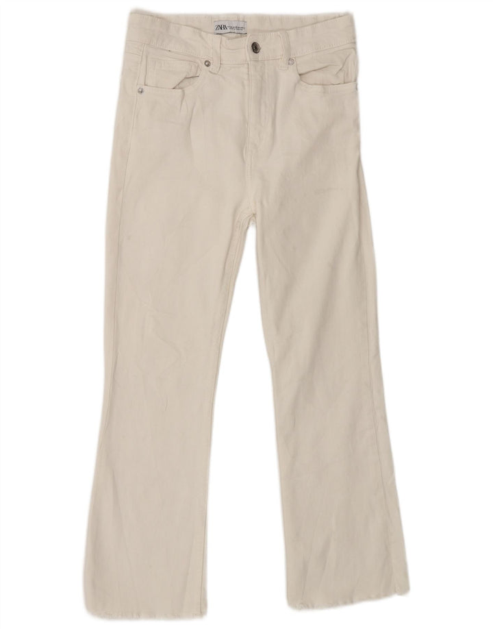 Zara Dame High Rise Bootcut Jeans EU 38 Small W28 L25 White