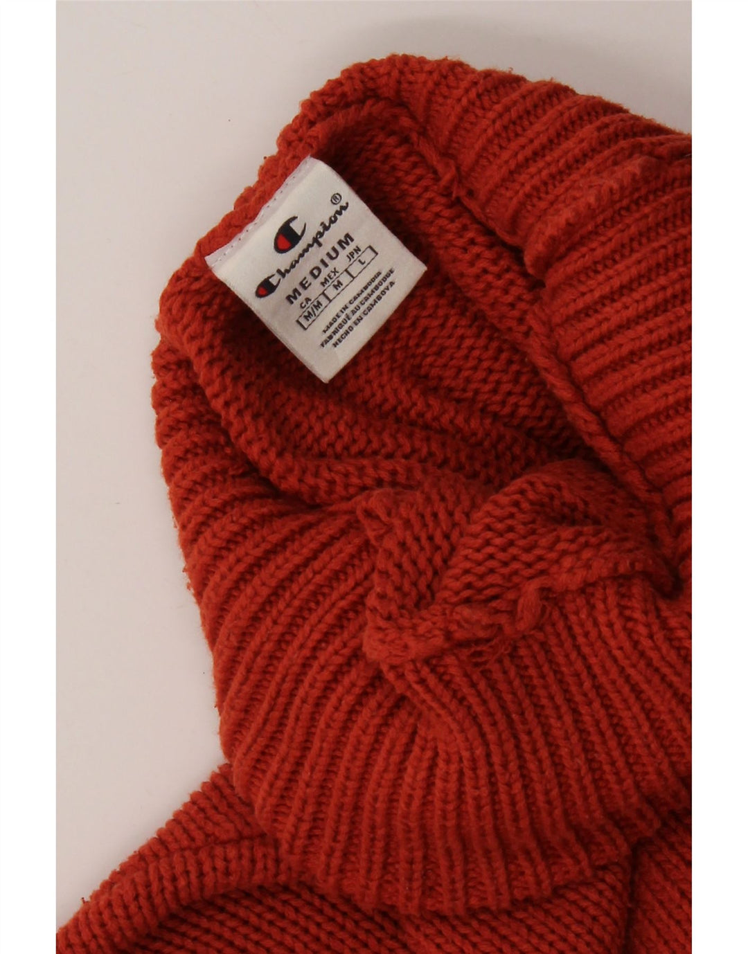 Champion Dame grafisk rullehals sweater UK 14 Medium Orange