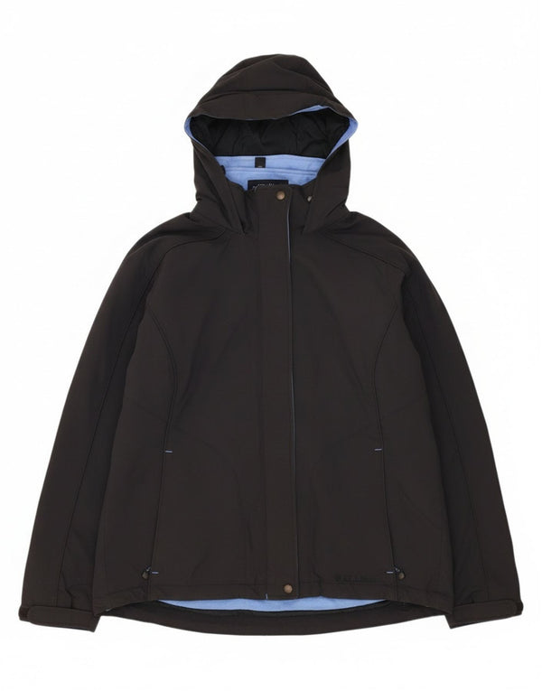 L.L.Bean Womens Hooded Oversized Windbreaker Jacket UK 14 Medium Black