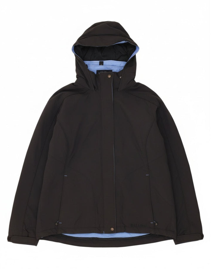L.L.Bean Dame Hætte Oversized Windbreaker Jacket UK 14 Medium Sort