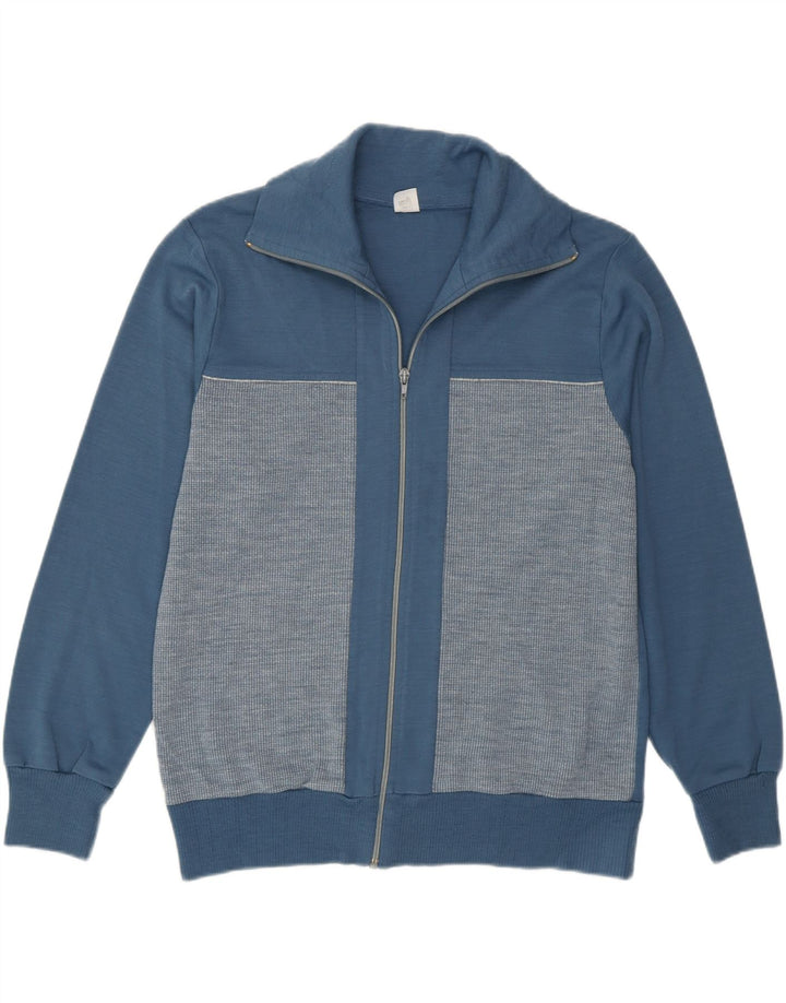VINTAGE Mens Tracksuit Top Jacket IT 52 Large Blue Colourblock Cotton Vintage Vintage and Second-Hand Vintage from Messina Hembry 