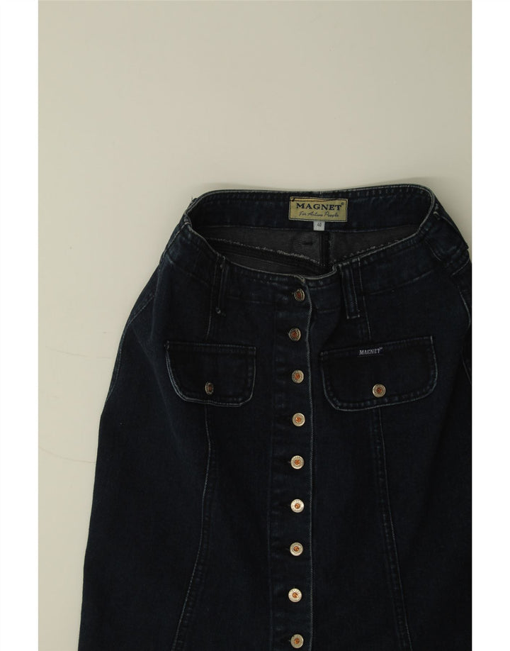 VINTAGE Dame Denim Nederdel IT 40 Small W27 Navy Blue