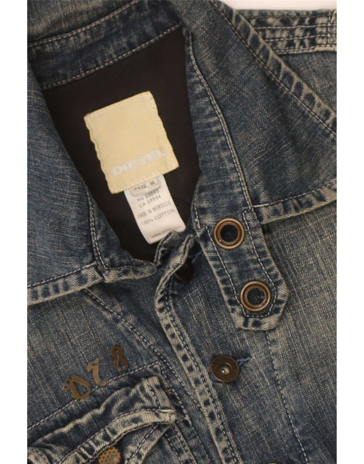 Diesel Dame denimjakke UK 12 Medium Blue Bomuld