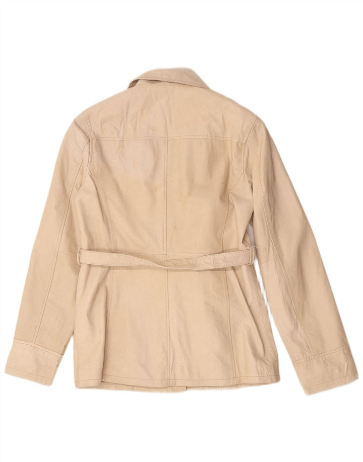 Conbipel Dame Læderjakke IT 42 Medium Beige Læder
