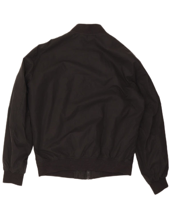 Zara Herre Loose Fit Bomber Jacket UK 36 Small Black Polyester