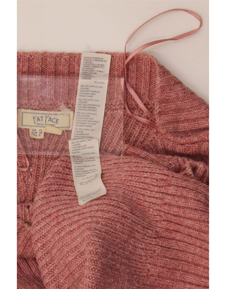 FAT FACE Womens Oversized Boat Neck Jumper Sweater UK 10 Small Pink Vintage Fat Face and Second-Hand Fat Face from Messina Hembry 