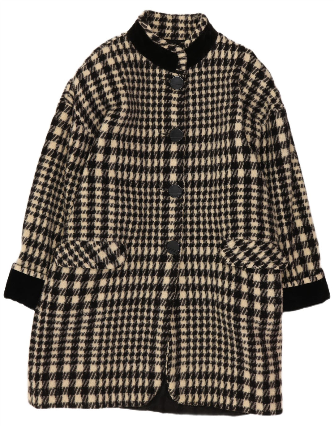 Superior overfrakke til kvinder UK 18 XL Black Houndstooth Acetate