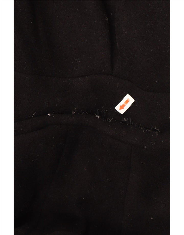 MARELLA Womens Hooded Padded Coat UK 14 Medium Black Colourblock Wool