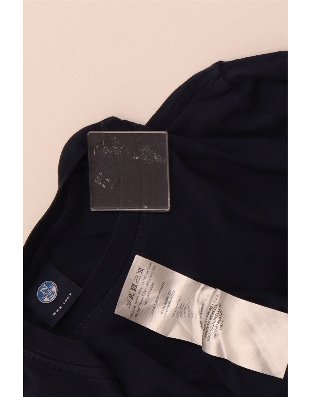 NORTH SAILS Herre grafisk T-shirt Top Medium Navyblå Bomuld