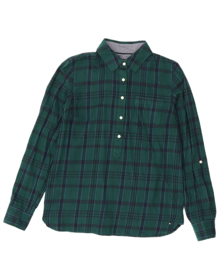 TOMMY HILFIGER Dame Oversized Flanell Shirt UK 10 Small Green Check