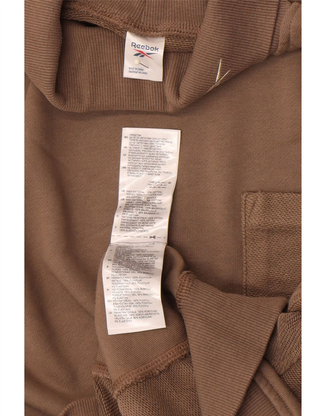 Reebok Dame Oversized Roll Neck Sweatshirt Jumper UK 16/18 Large Brown