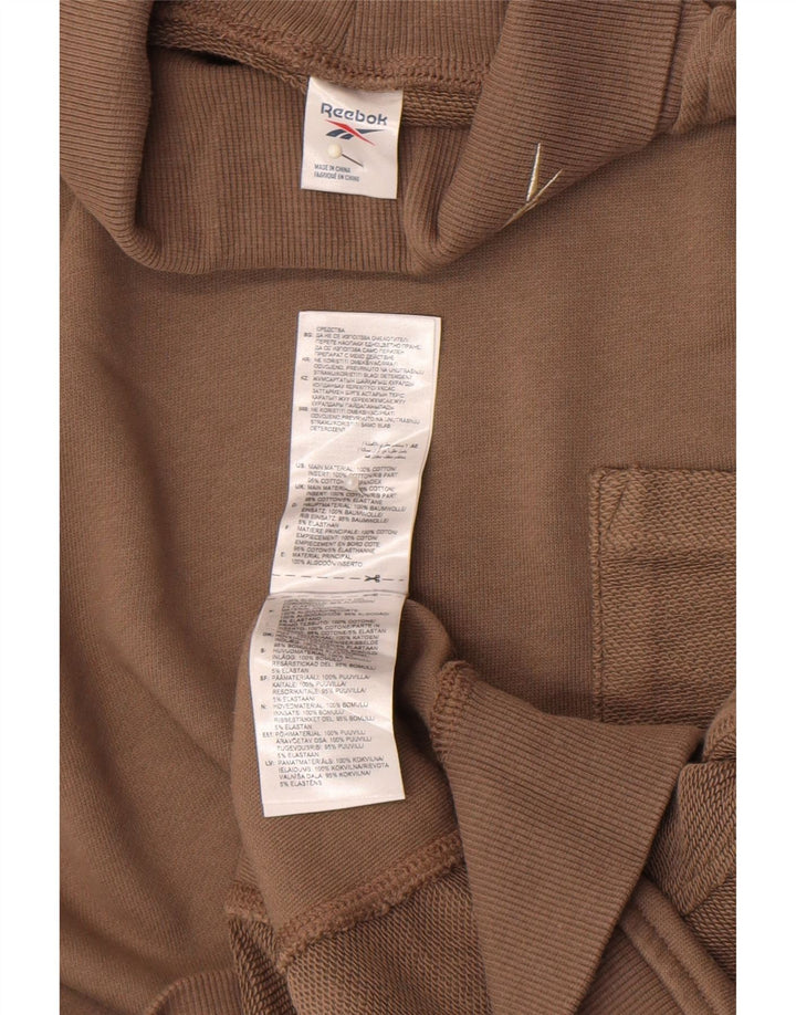 Reebok Dame Oversized Roll Neck Sweatshirt Jumper UK 16/18 Large Brown