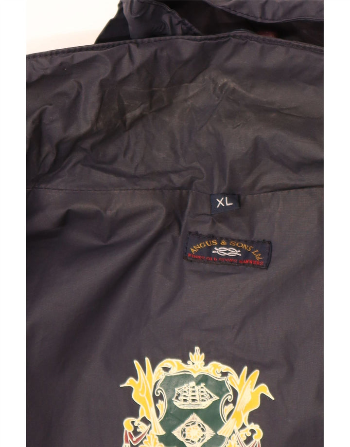 VINTAGE Regnjakke med hætte til mænd UK 42 XL Marineblå