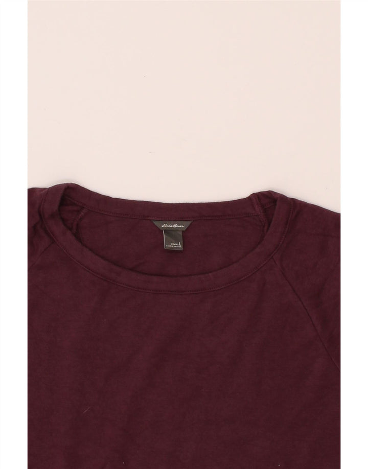 EDDIE BAUER Womens Sweatshirt Jumper UK 16 Large Maroon Polyester Vintage Eddie Bauer and Second-Hand Eddie Bauer from Messina Hembry 