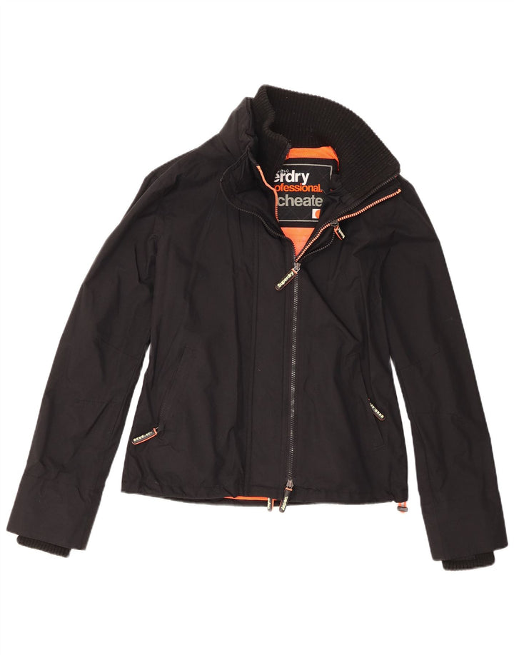 Superdry Womens The Windcheater regnjakke UK 14 Stor sort nylon