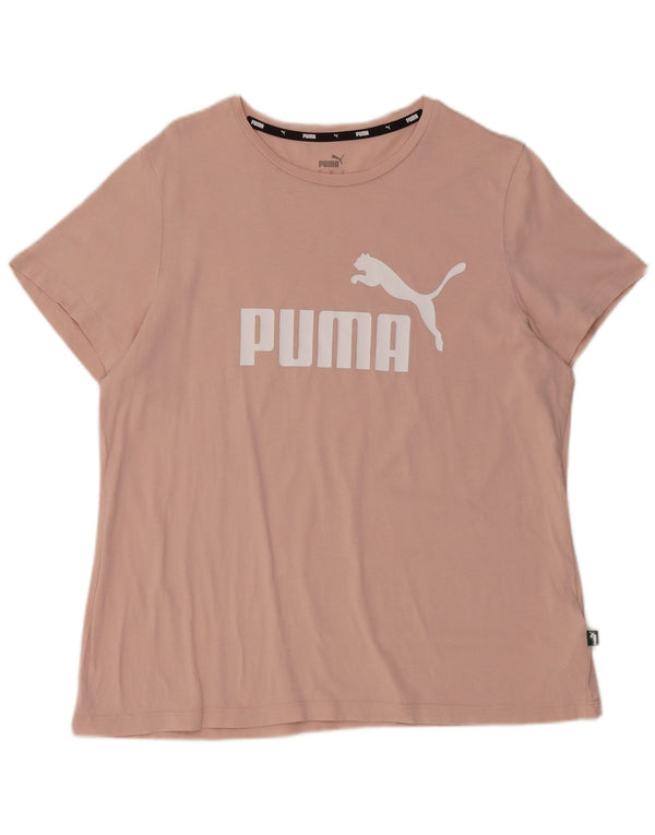 Puma Grafisk T-Shirt Top UK 18 XL Pink Bomuld