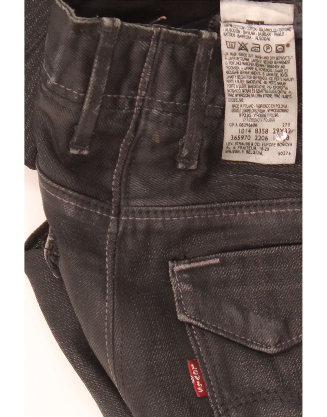 Levi's Straight Jeans til mænd W29 L32 sort bomuld