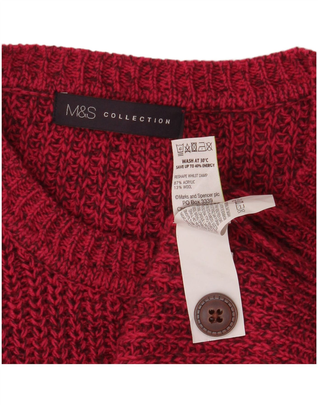 Marks & Spencer Dame oversized cardigan sweater UK 10 Small Pink Flecked