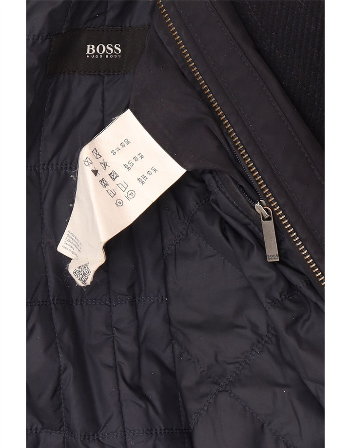Hugo Boss Herre Overfrakke EU 50 Large Navy Blue Wool