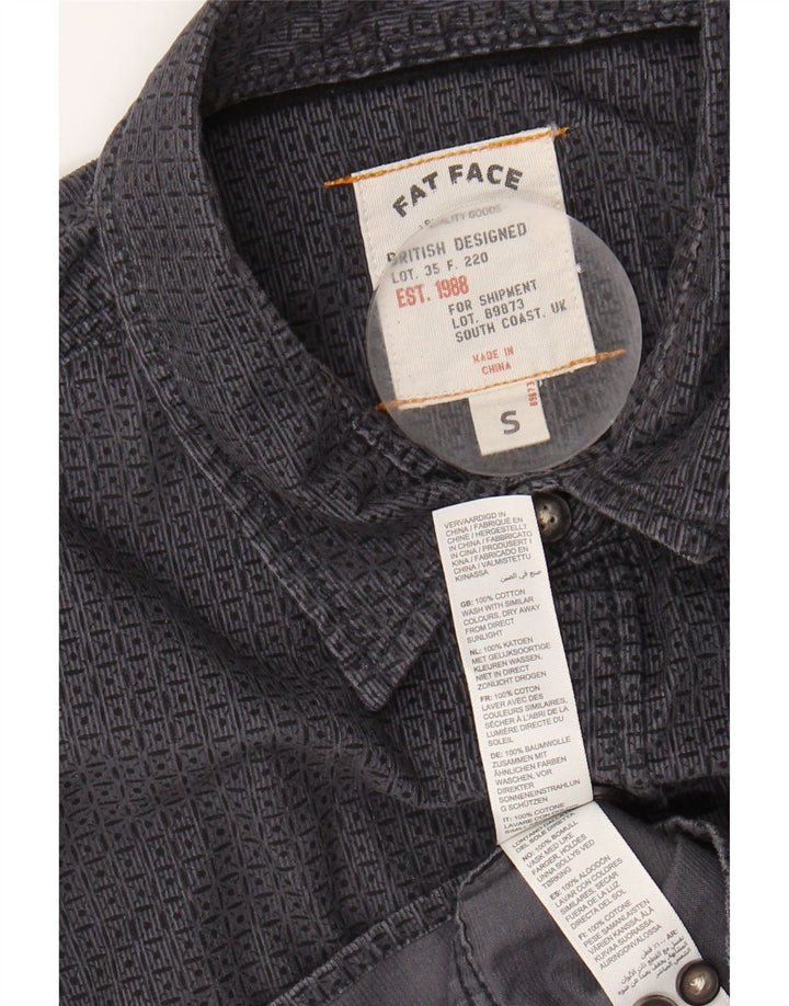 FAT FACE Mens Abstract Pattern Flannel Shirt Small Grey Cotton Vintage Fat Face and Second-Hand Fat Face from Messina Hembry 