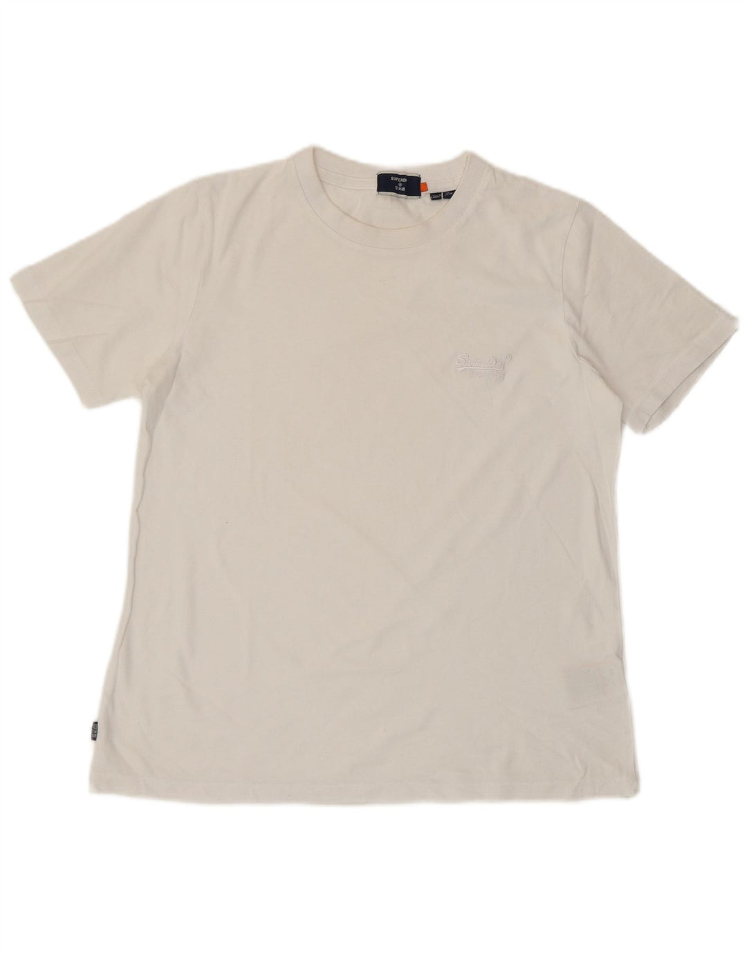 SUPERDRY T-shirt top til kvinder UK 8 Lille hvid bomuld