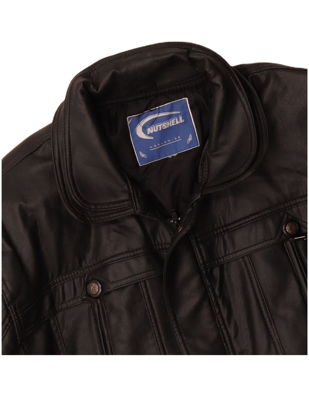 NØDDESKAL Herre læderfrakke UK 40 Large Black