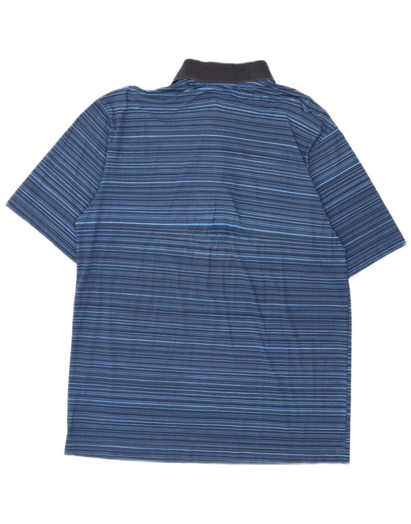 AUSTRALIAN L'ALPINA Poloshirt til mænd IT 50 Medium Blue Pinstripe Polyester