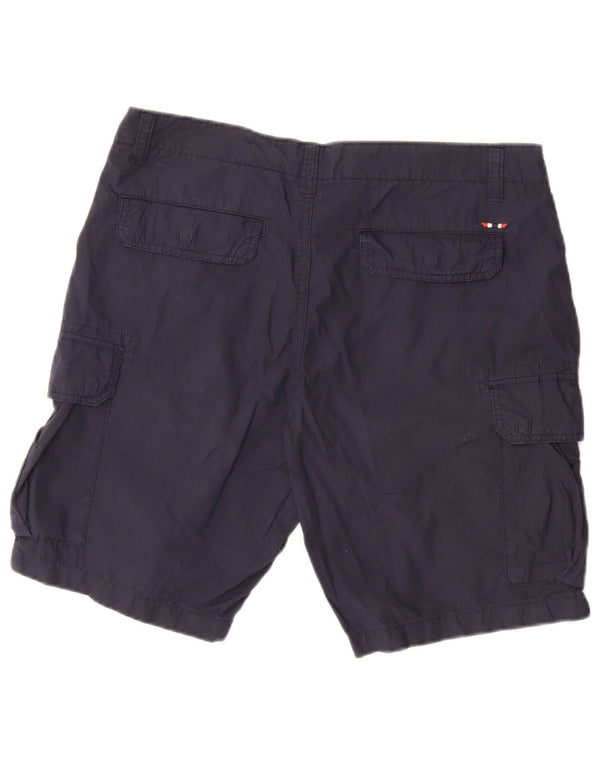 Napapijri Mens Cargo Shorts W34 Large Navy Blue Cotton