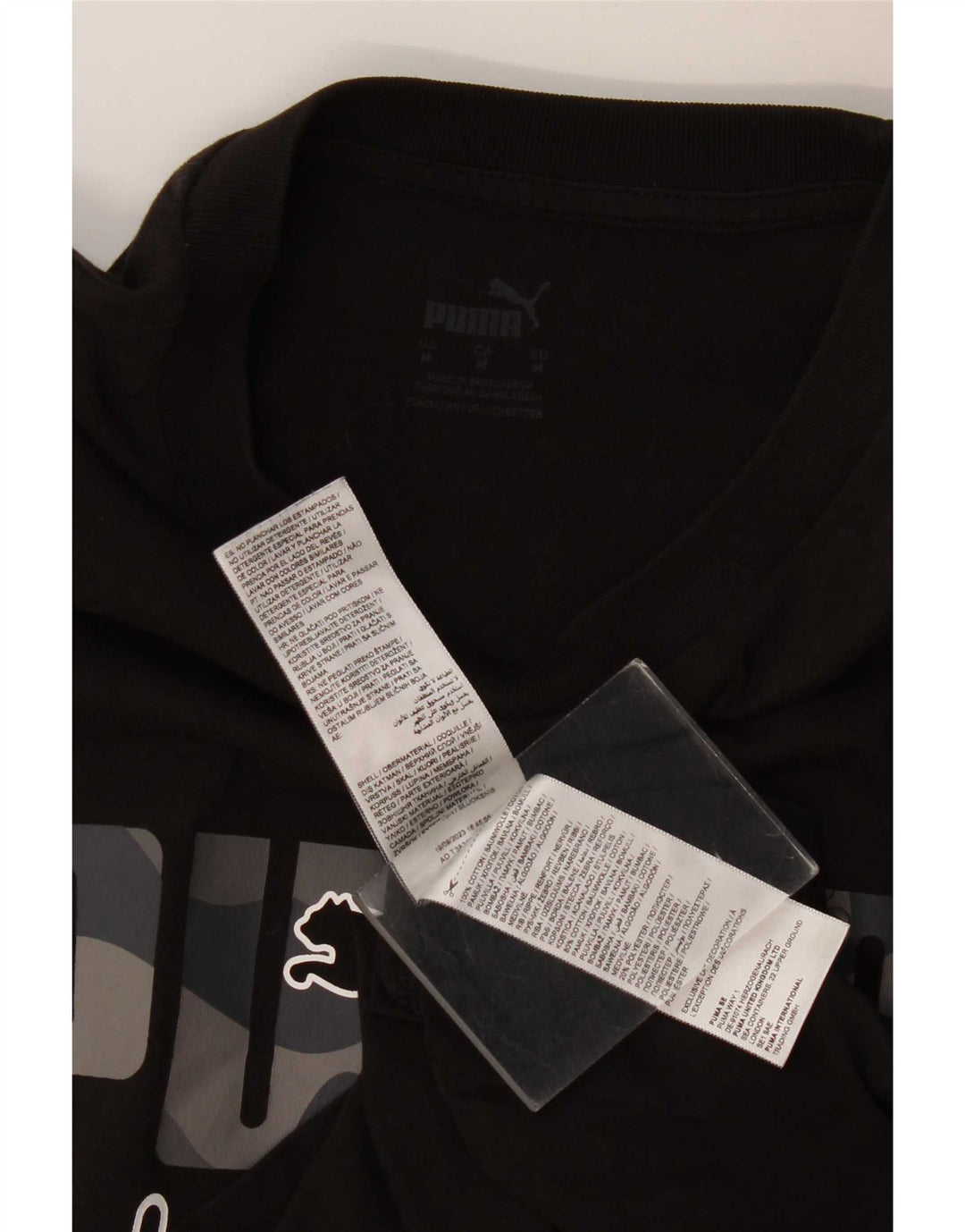 Puma Herre Grafisk T-Shirt Top Medium Sort Bomuld