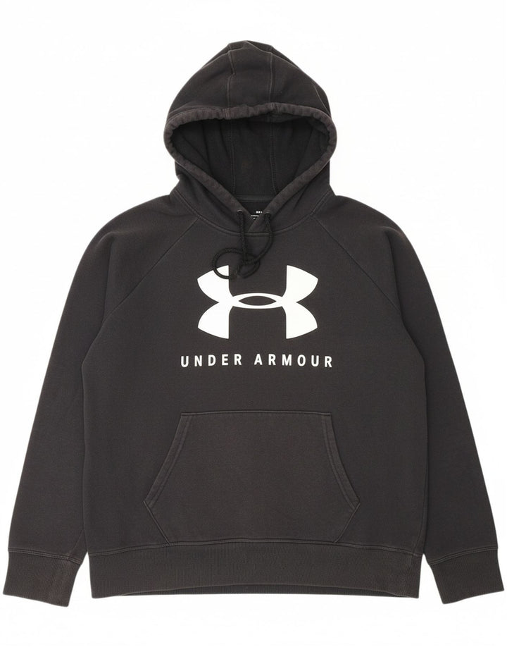 UNDER ARMOUR Mens Graphic Hoodie Jumper Small Black Cotton