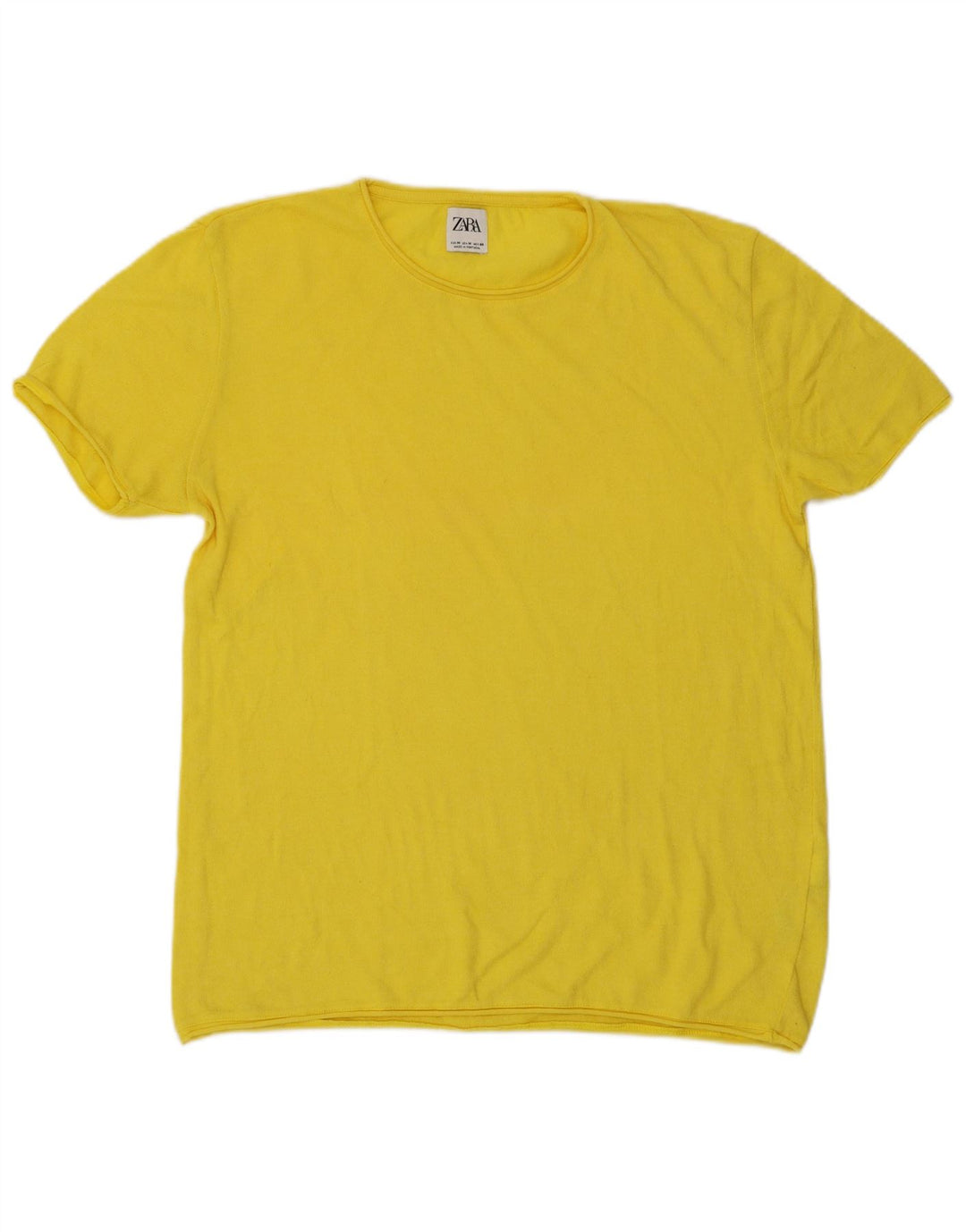 Zara Herre T-Shirt Top Medium Gul Bomuld