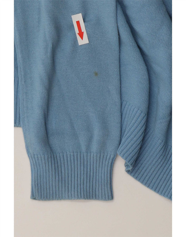 Zara Dame V-hals sweater UK 12 Medium Blue Bomuld