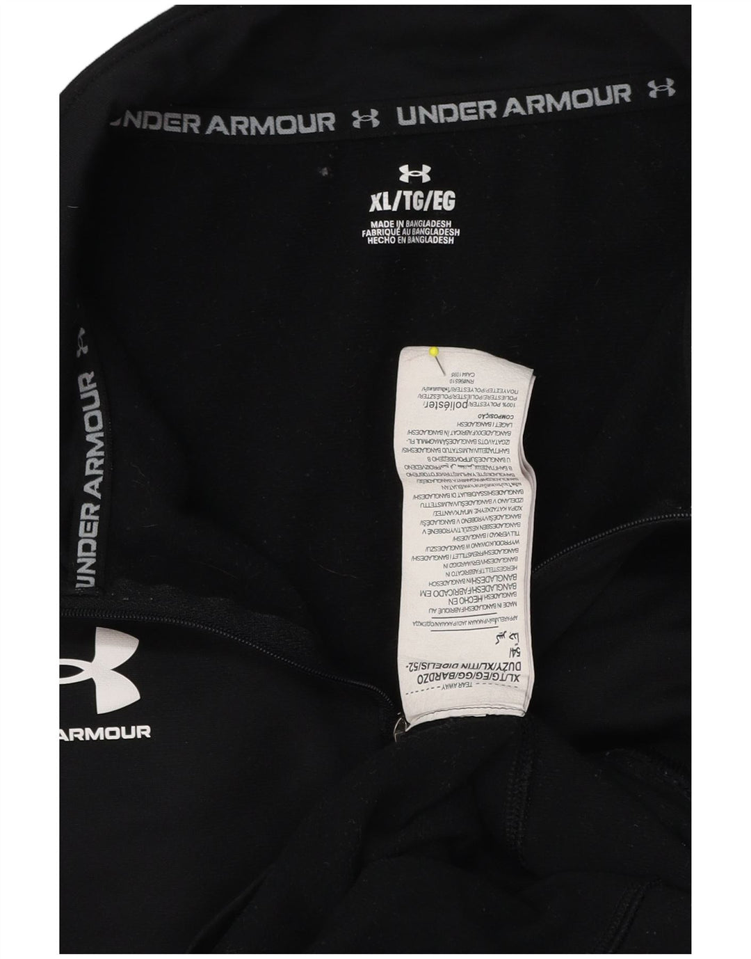 Under Armour Herre Zip Neck Pullover Træningsdragt Top XL Sort Polyester