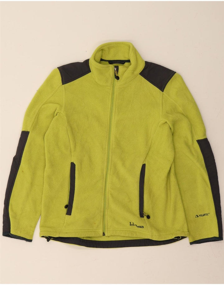 L.L.BEAN Mens Fleece Jacket UK 34 XS Green Colourblock Polyester Vintage L.L.Bean and Second-Hand L.L.Bean from Messina Hembry 