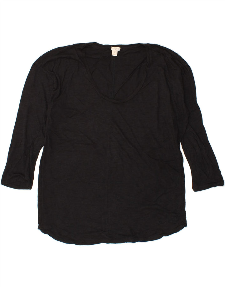 J. CREW Womens Top 3/4 Sleeve UK 16 Large Black Vintage J. Crew and Second-Hand J. Crew from Messina Hembry 