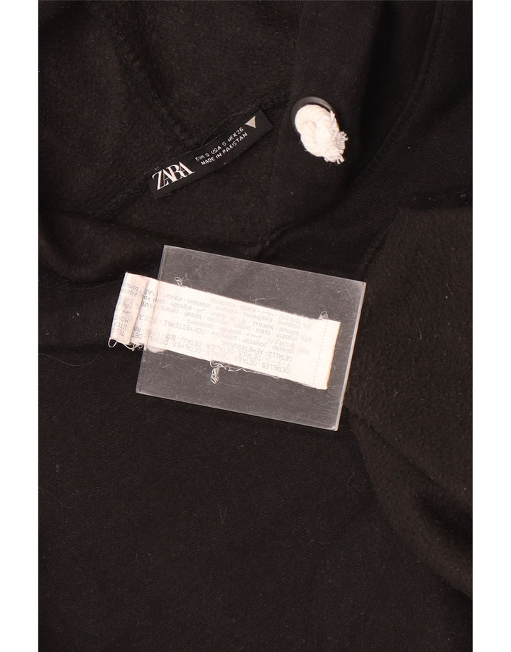 Zara Herre Loose Fit Hoodie Jumper Lille sort polyester