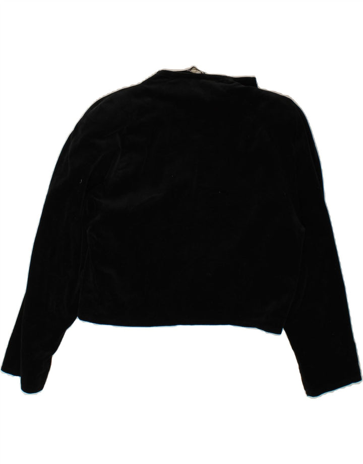 VINTAGE Womens Open Bolero Jacket IT 42 Medium Black Cotton Vintage Vintage and Second-Hand Vintage from Messina Hembry 