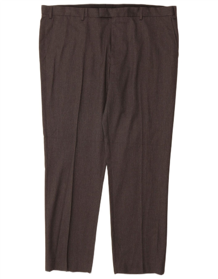 Marks & Spencer Herre Regular Suit Bukser W42 L31 Grå polyester