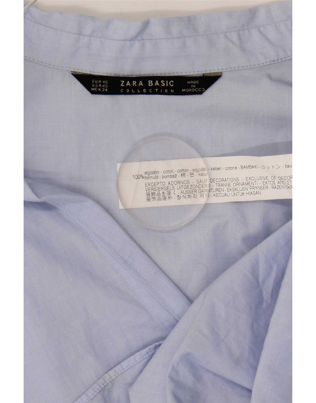 Zara oversize skjorte til kvinder UK 6 XS blå bomuld