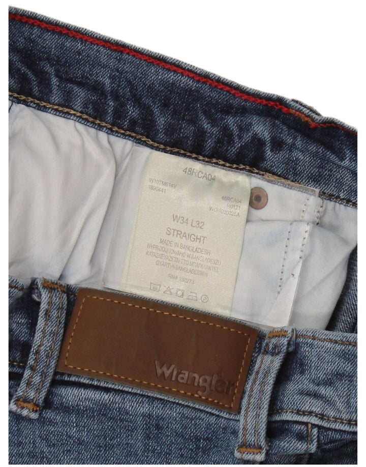 Wrangler Straight Jeans til mænd W34 L32 blå bomuld
