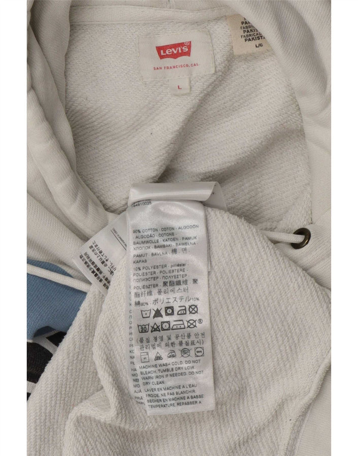 Levi's Grafisk hættetrøje til mænd, stor hvid bomuld