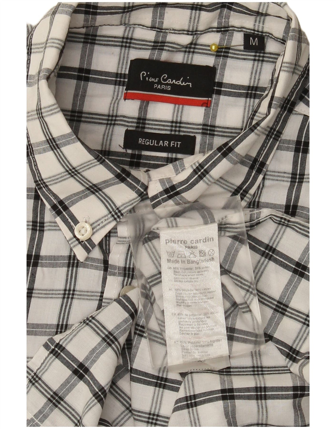 Pierre Cardin Herre kortærmet Regular Fit skjorte Medium hvid ternet